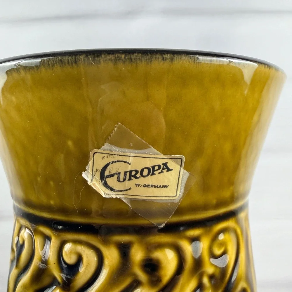 Carstens Tönnieshof Europa 7252-40 West German Pottery Floor Vase MCM 1960s 16